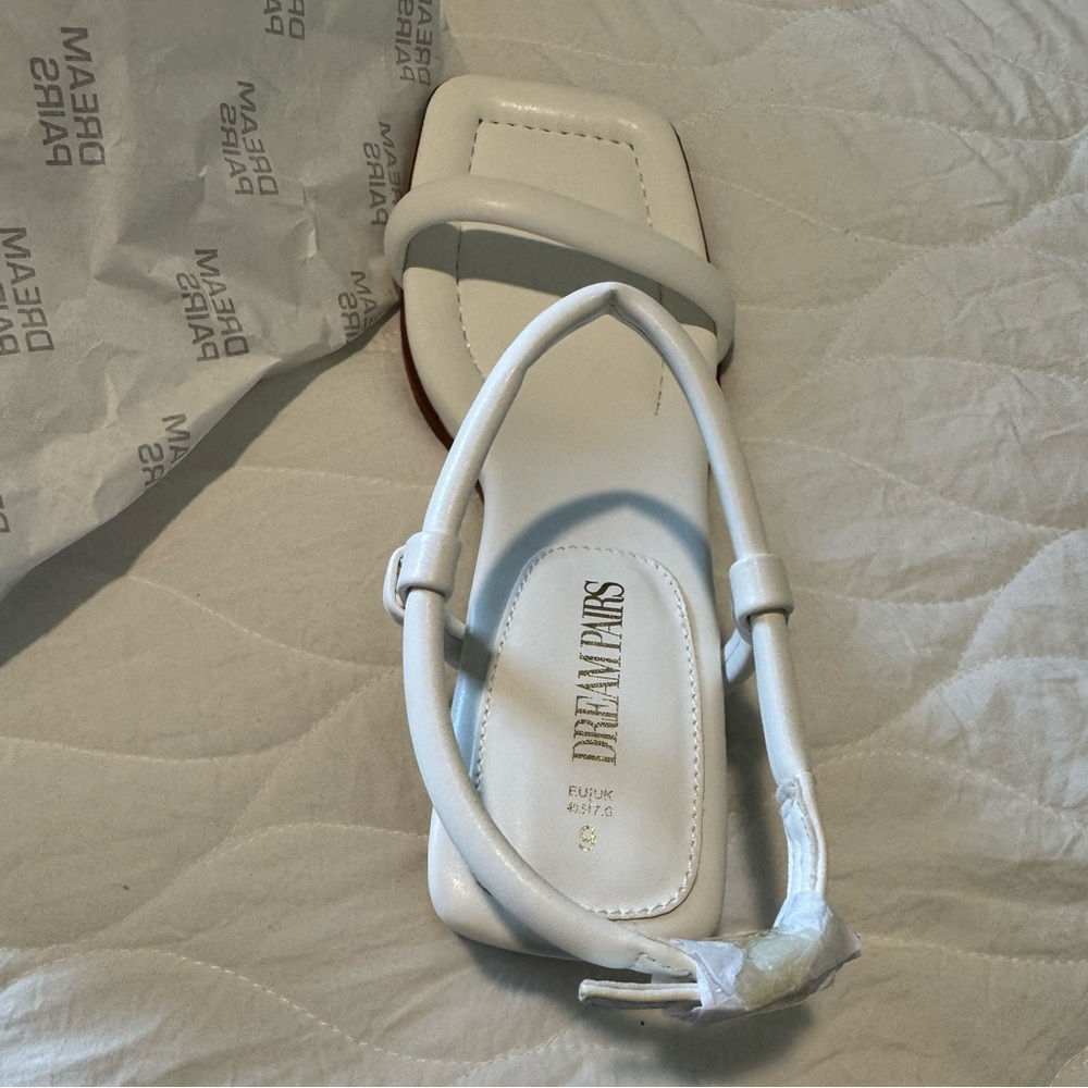 NWT Dream Pairs White Strappy Heels - Picture 6 of 13